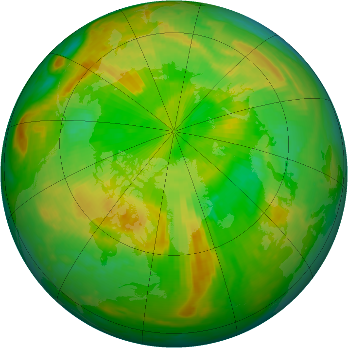 Arctic ozone map for 11 June 1999
